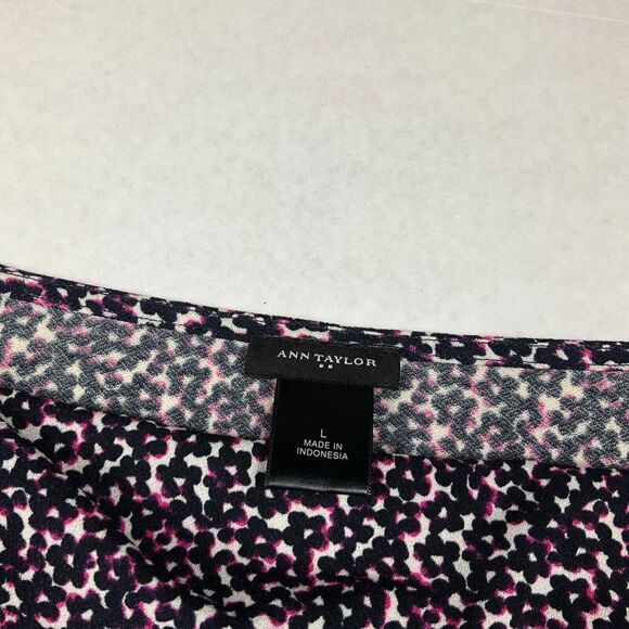 Ann Taylor Cowl Neck Blouse Printed Stretch Business Casual 3/4 Sleeve Top LARGE - Picture 4 of 11